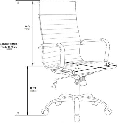Metal Chrome Base High Back Office Executive Sleek Leatherette Chair -