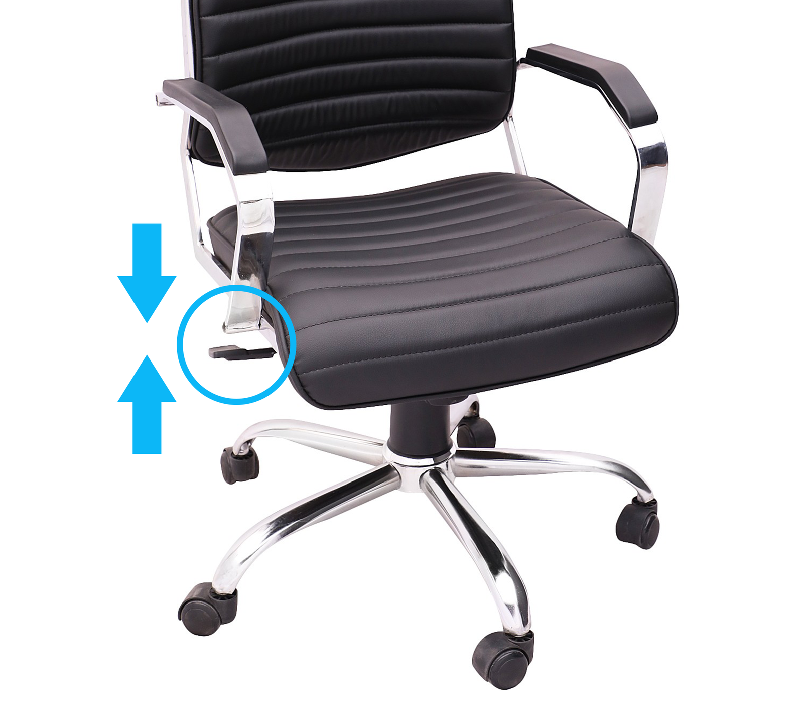 Metal Chrome Base Office Leather Executive Chair -