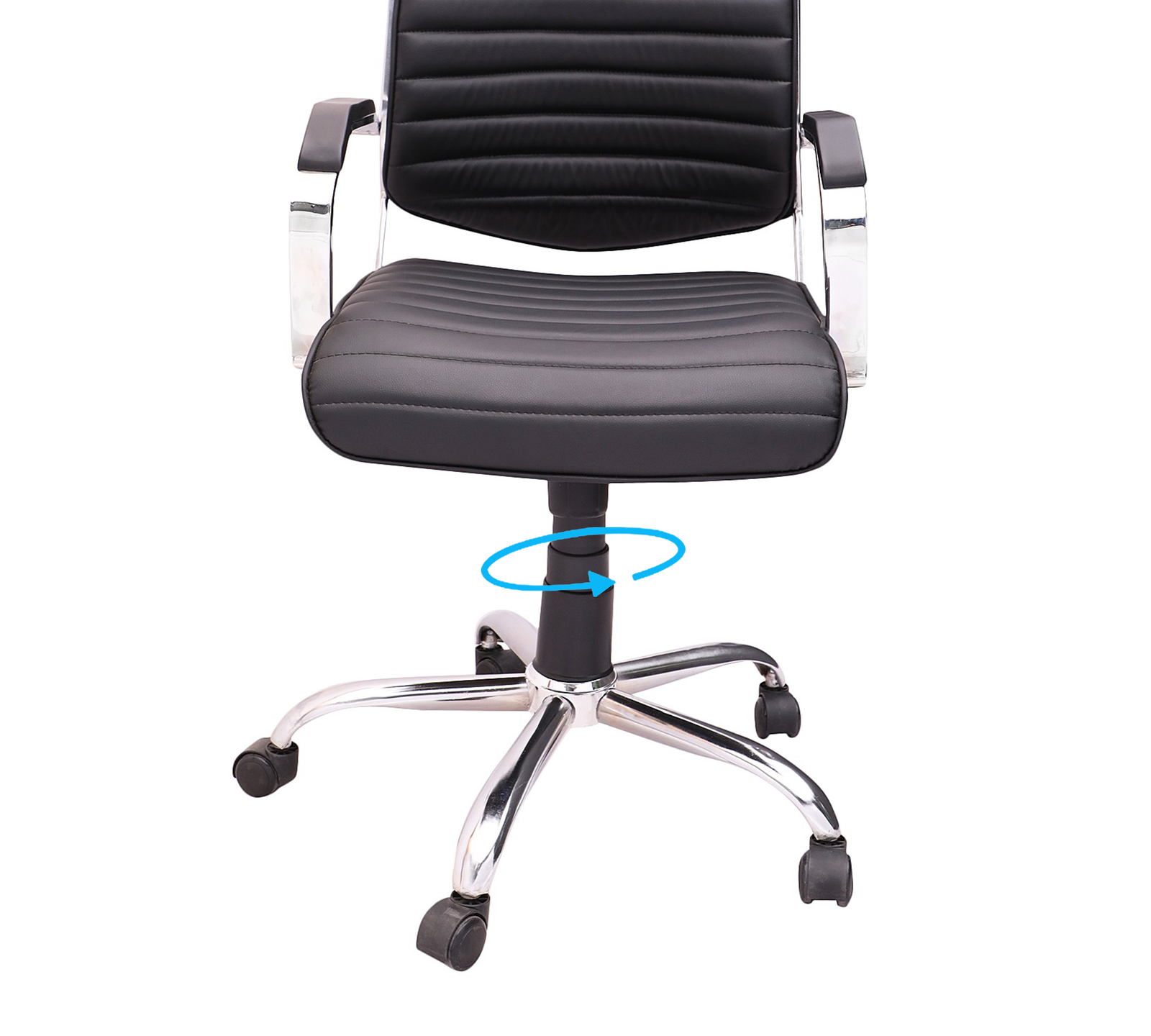 Metal Chrome Base Office Leather Executive Chair -