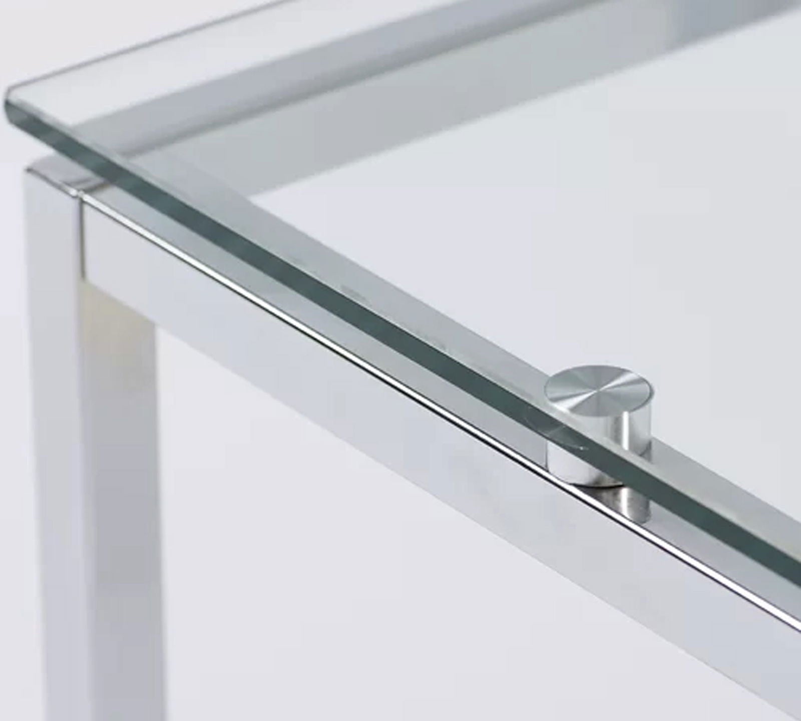 Metal Chrome Legs Base Glass Top Center Table -