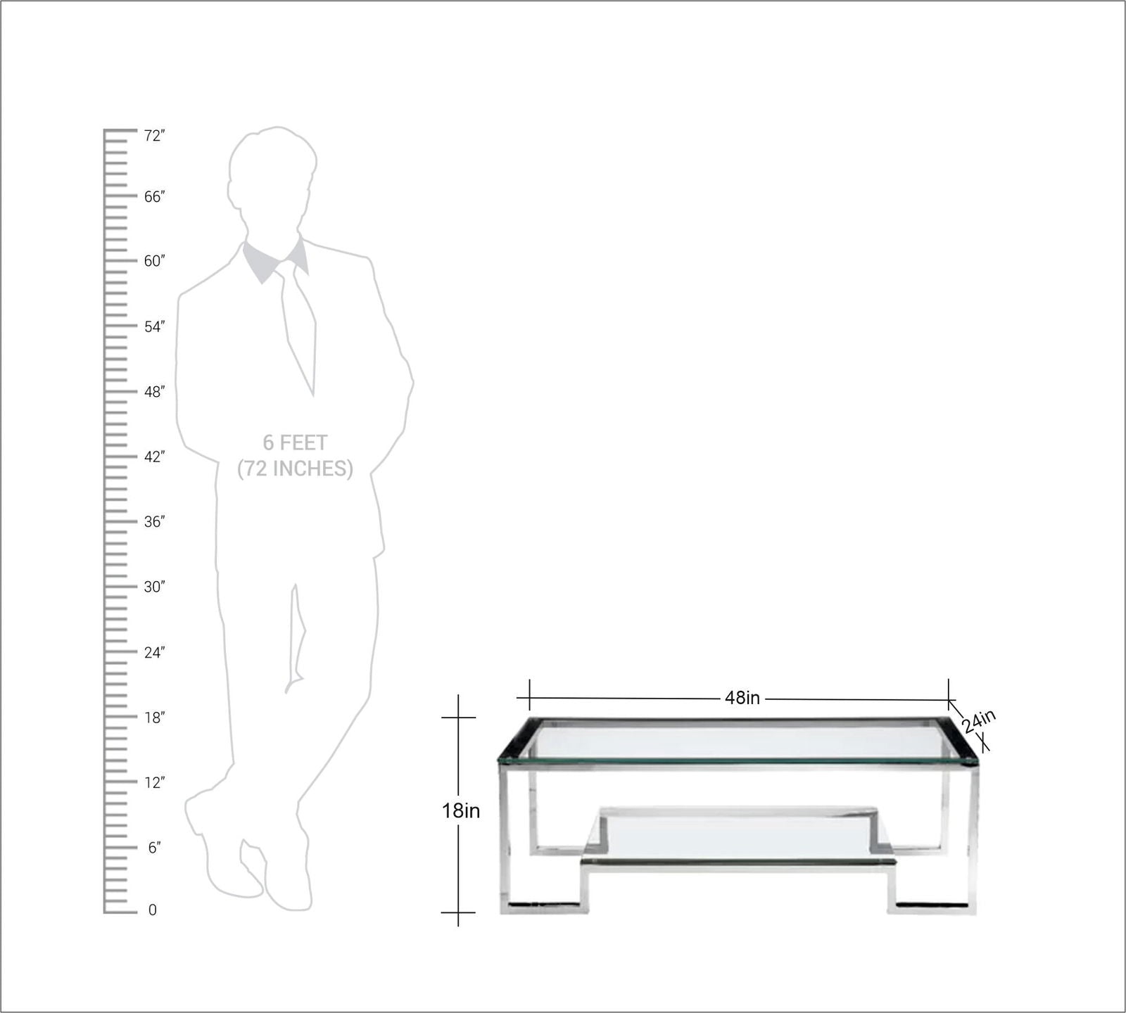 Metal Frame Base Glass Top Center Table -
