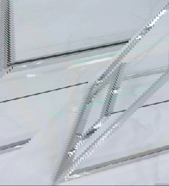 Metal Frame Base Glass Top Coffee Table -