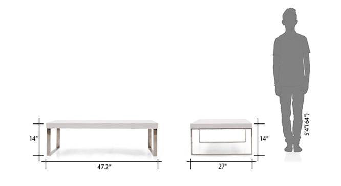 Metal Frame Base Laminated Board Top Center Coffee Table -