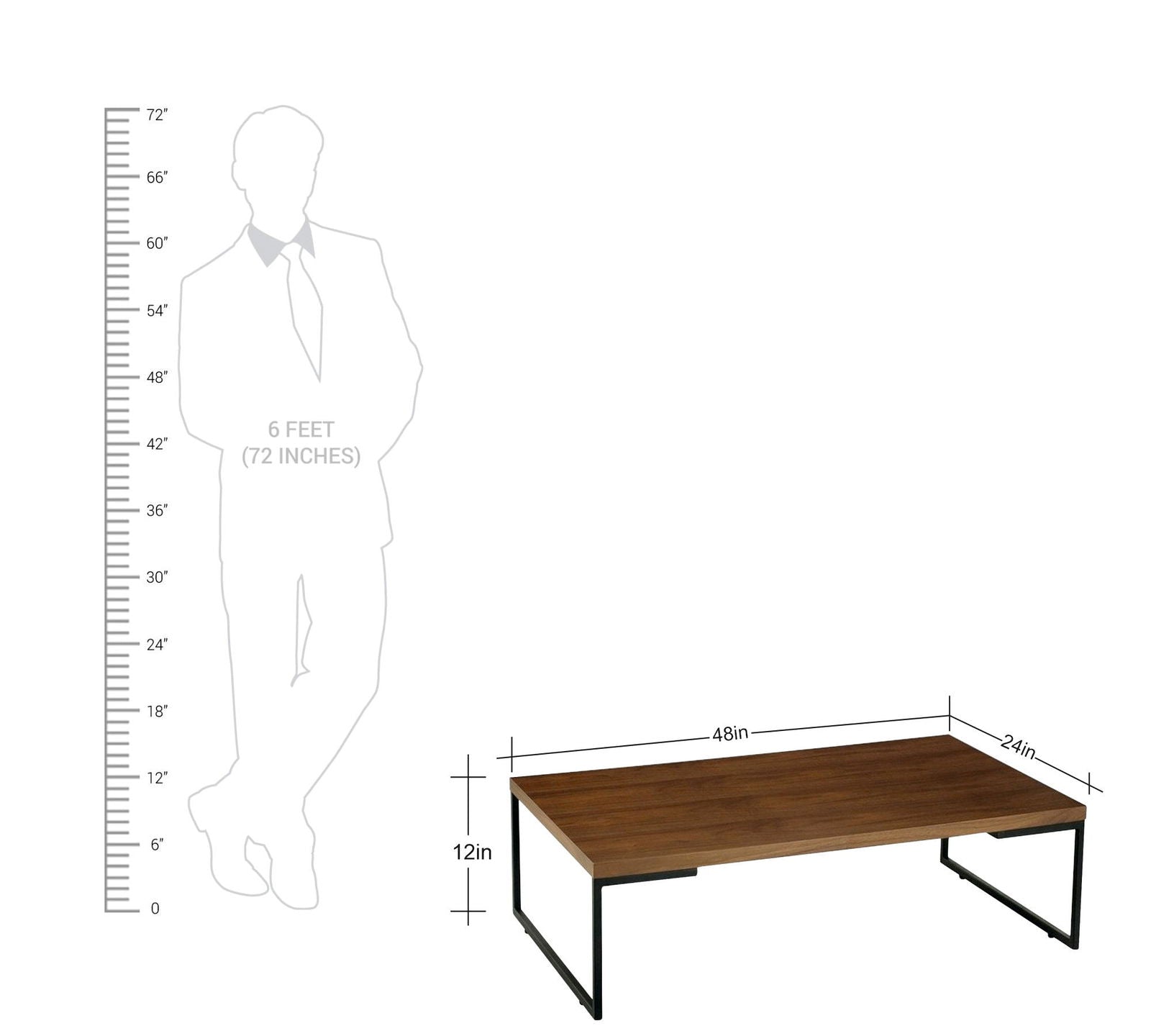 Metal Frame Base Particle Board Top Center Table -