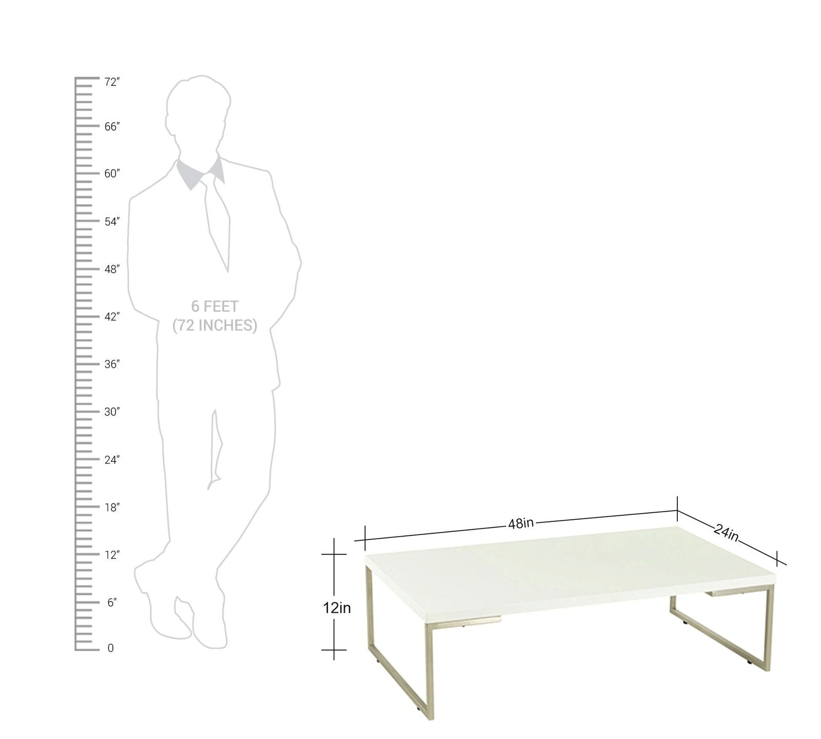 Metal Frame Base Particle Board Top Center Table -
