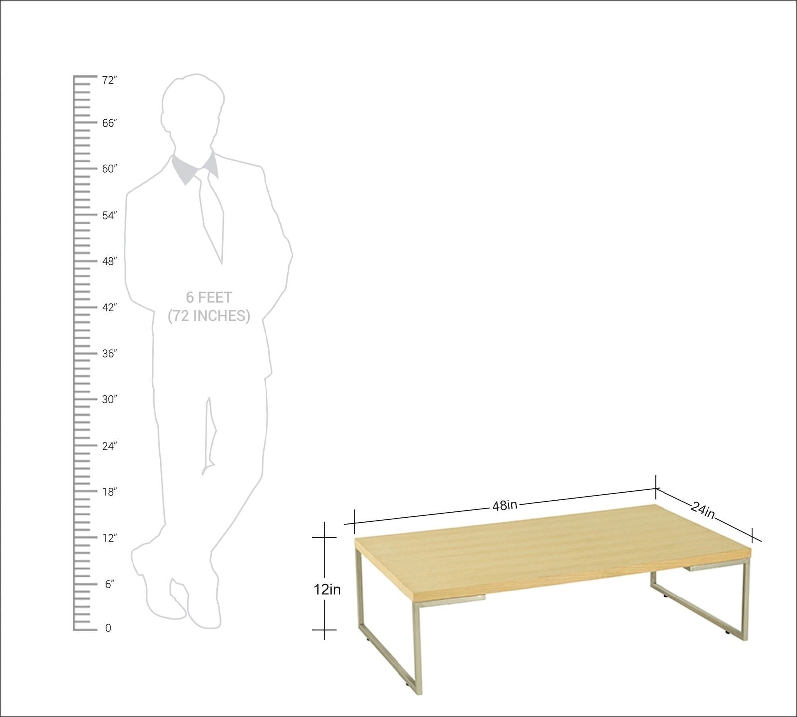 Metal Frame Base Particle Board Top Center Table -