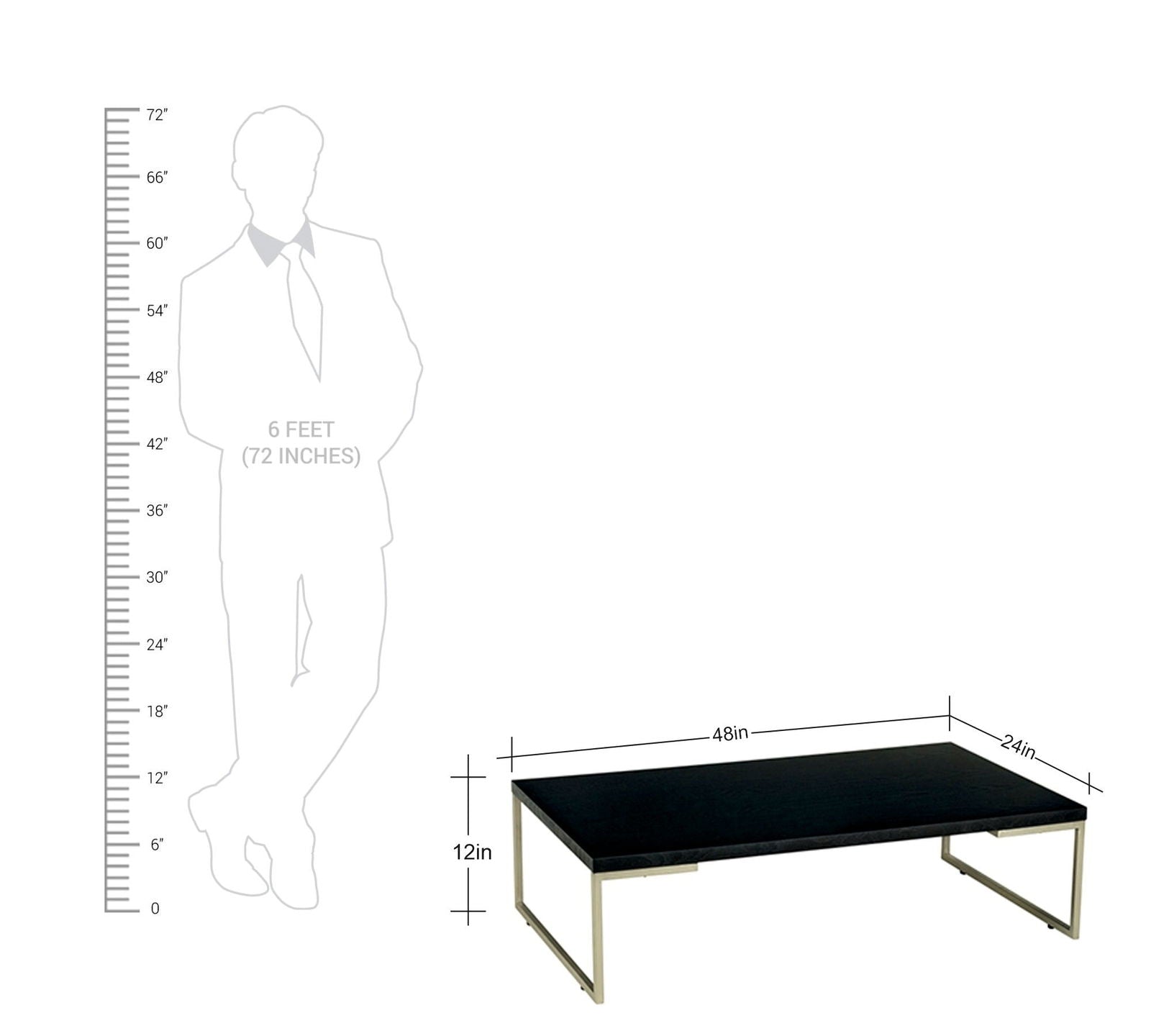 Metal Frame Base Particle Board Top Center Table -