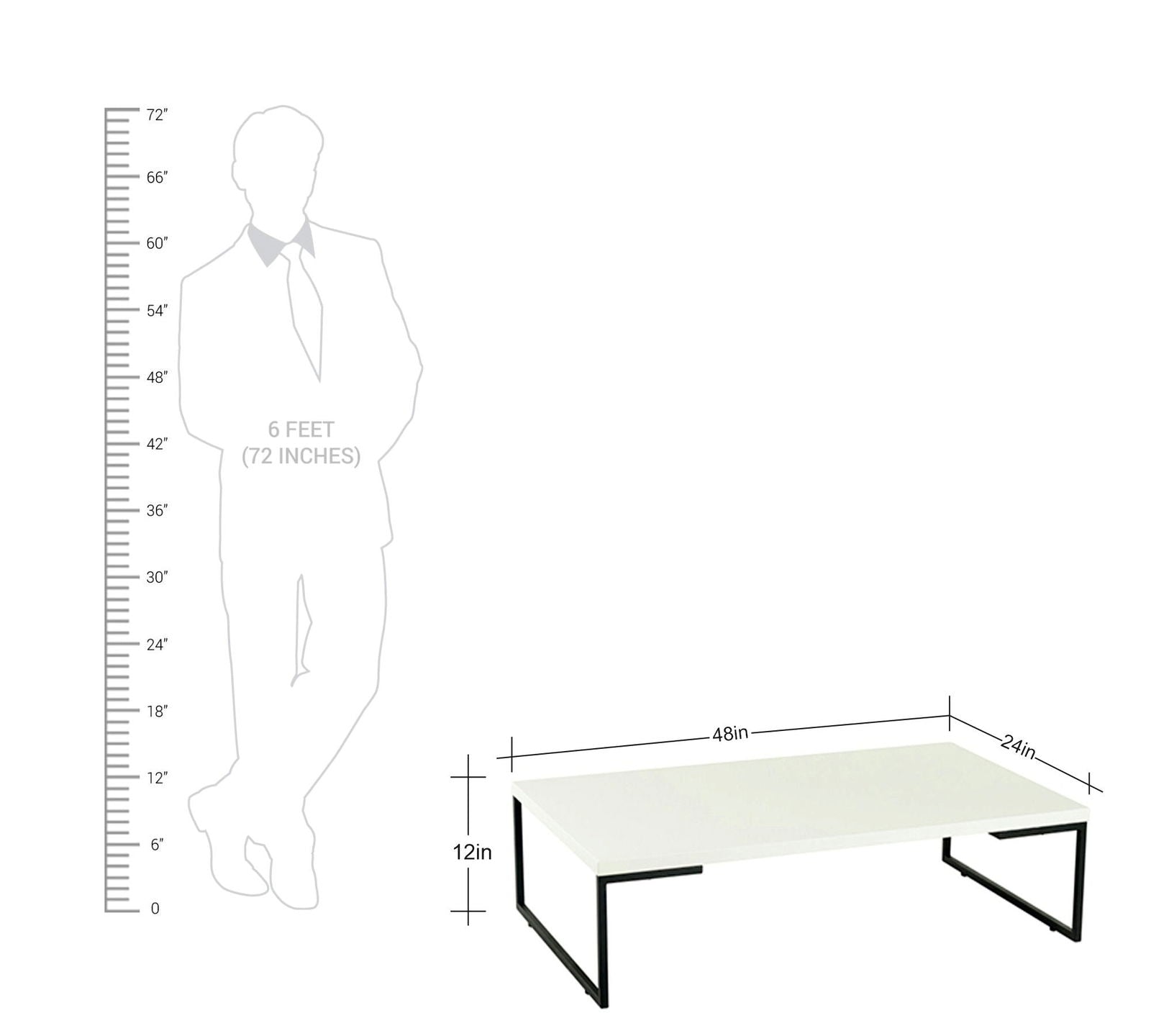 Metal Frame Base Particle Board Top Center Table -