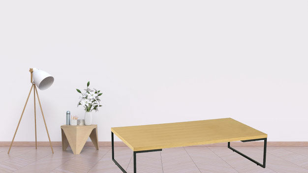 Metal Frame Base Particle Board Top Center Table -