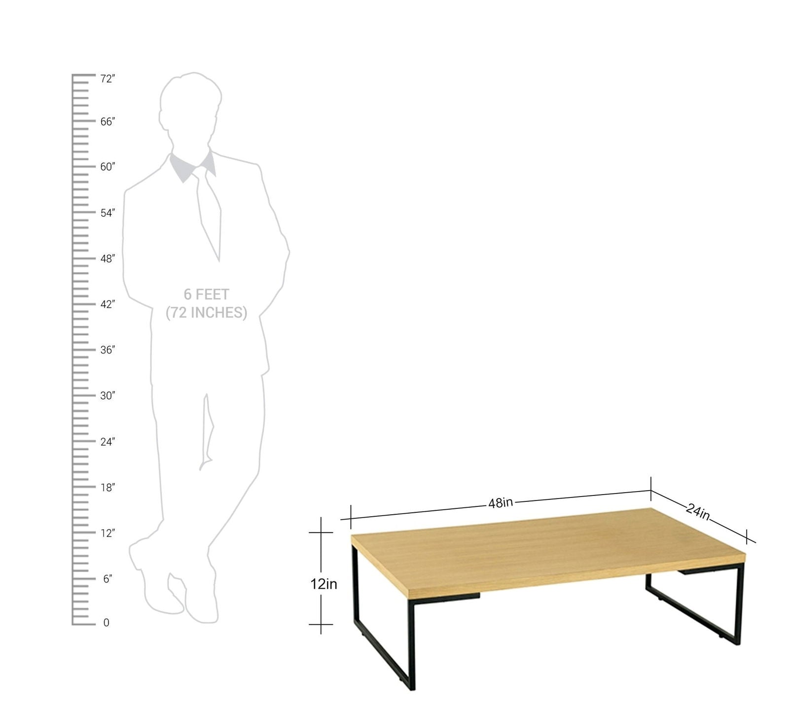 Metal Frame Base Particle Board Top Center Table -