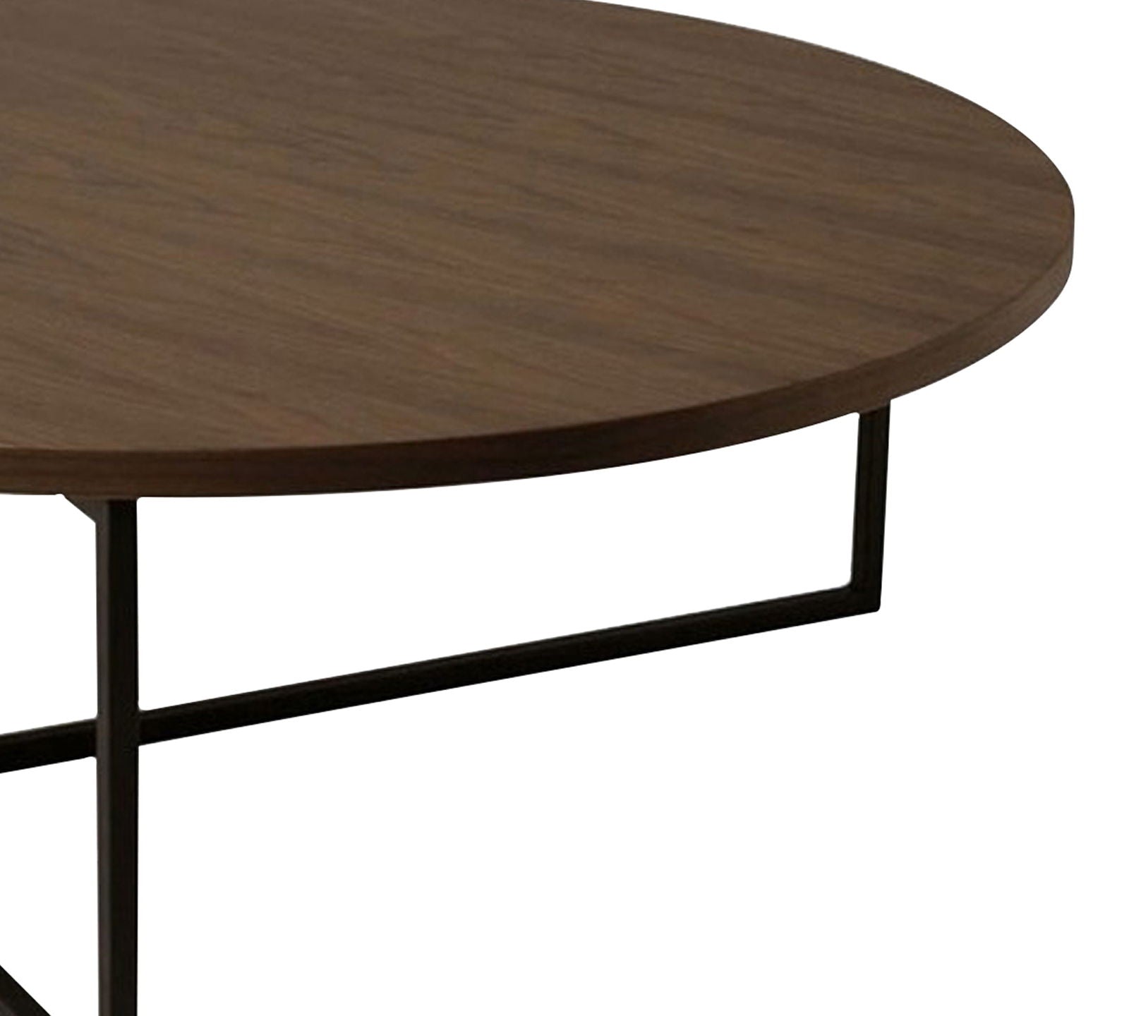 Metal Frame Base Particle Board Top Round Center Table -