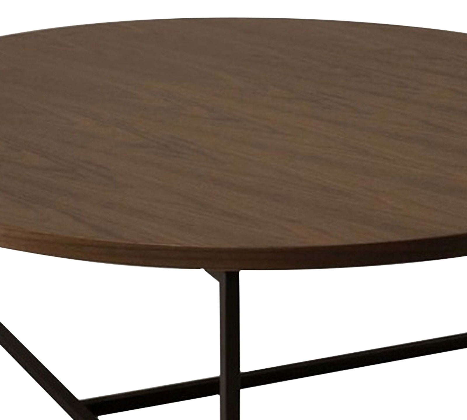 Metal Frame Base Particle Board Top Round Center Table -