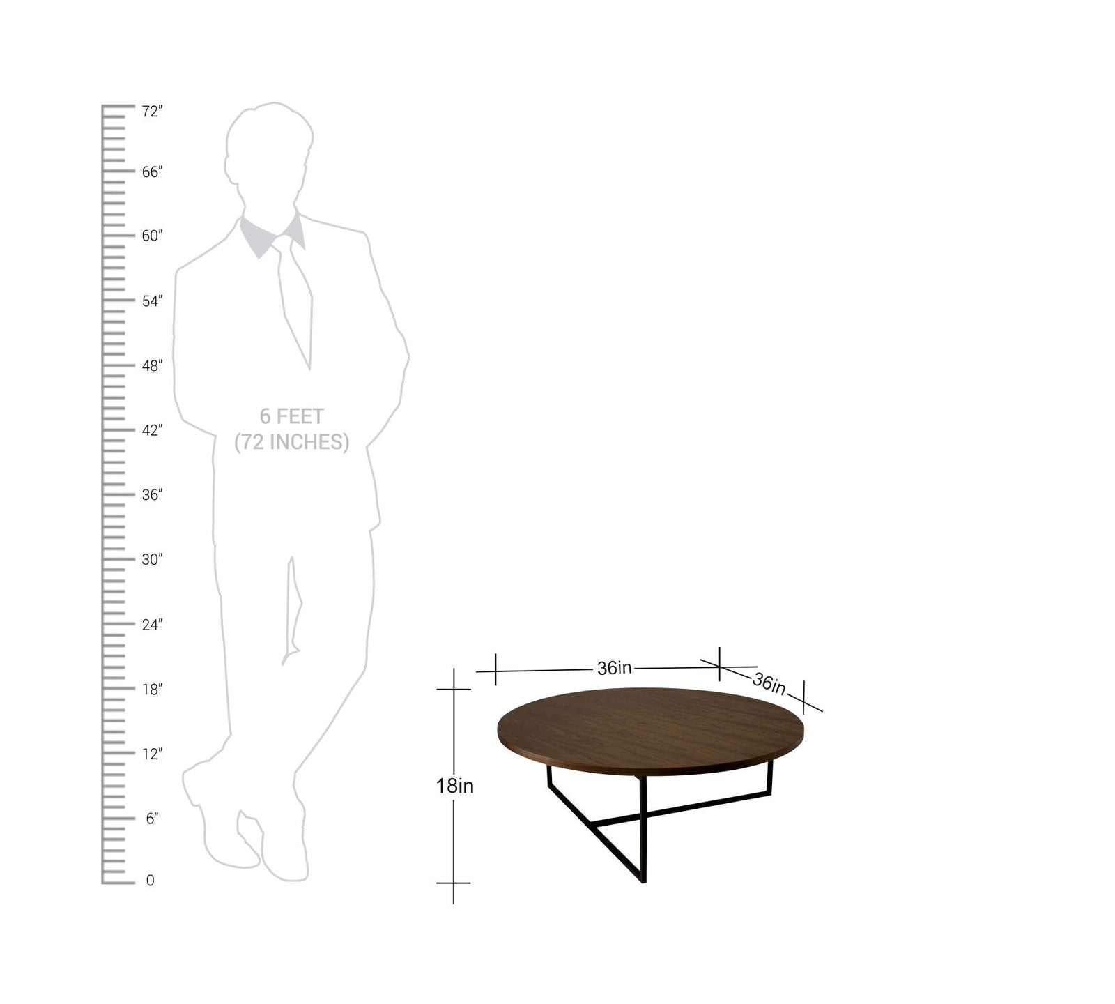 Metal Frame Base Particle Board Top Round Center Table -