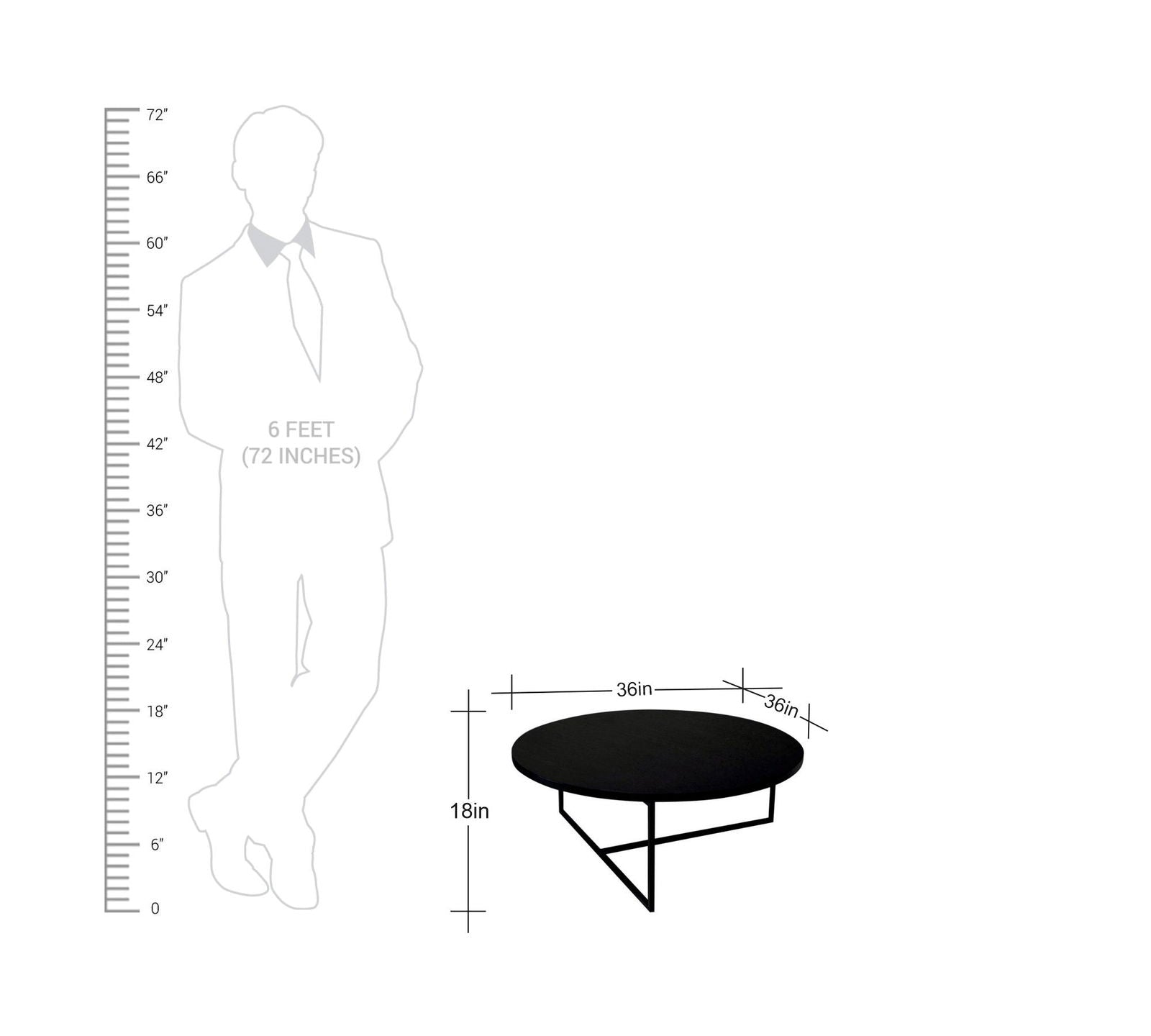 Metal Frame Base Particle Board Top Round Center Table -