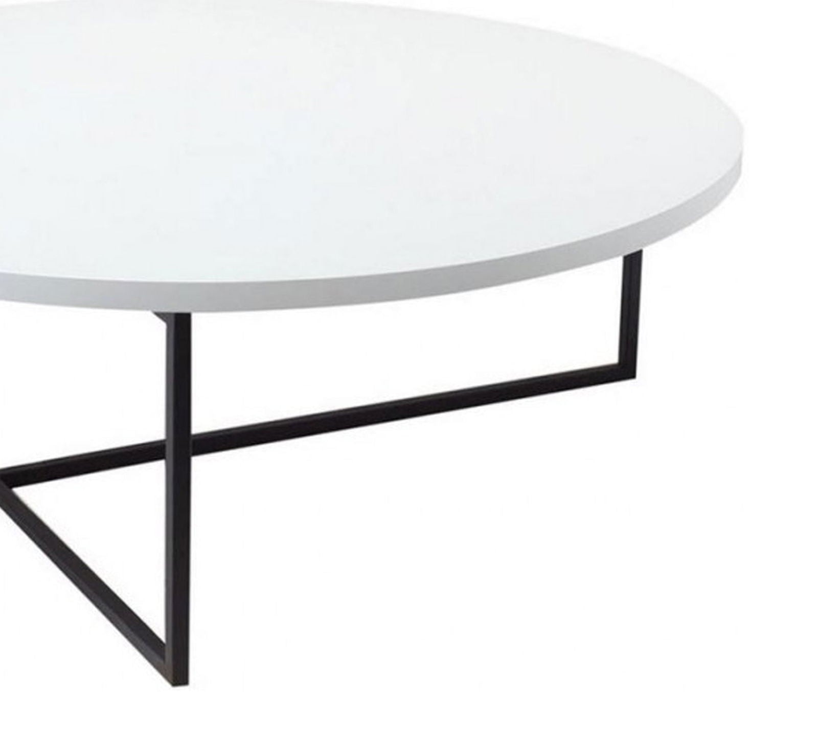 Metal Frame Base Particle Board Top Round Center Table -