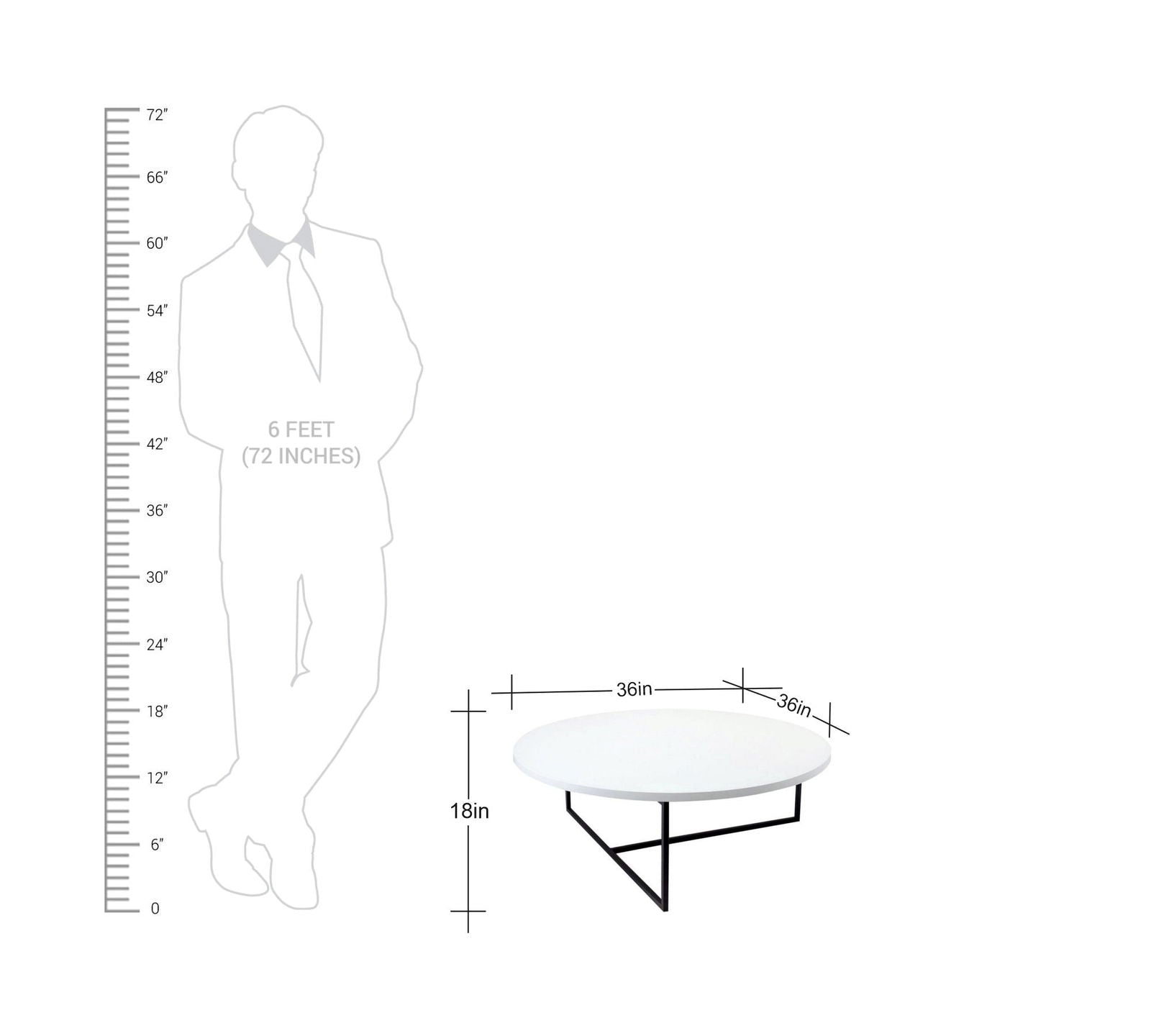 Metal Frame Base Particle Board Top Round Center Table -