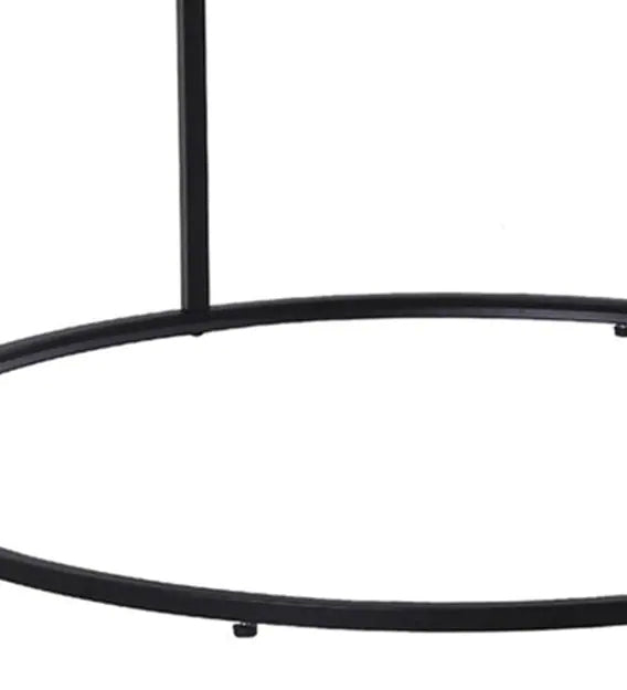 Metal Frame Base Round Laminated Board Coffee Center Table - White -