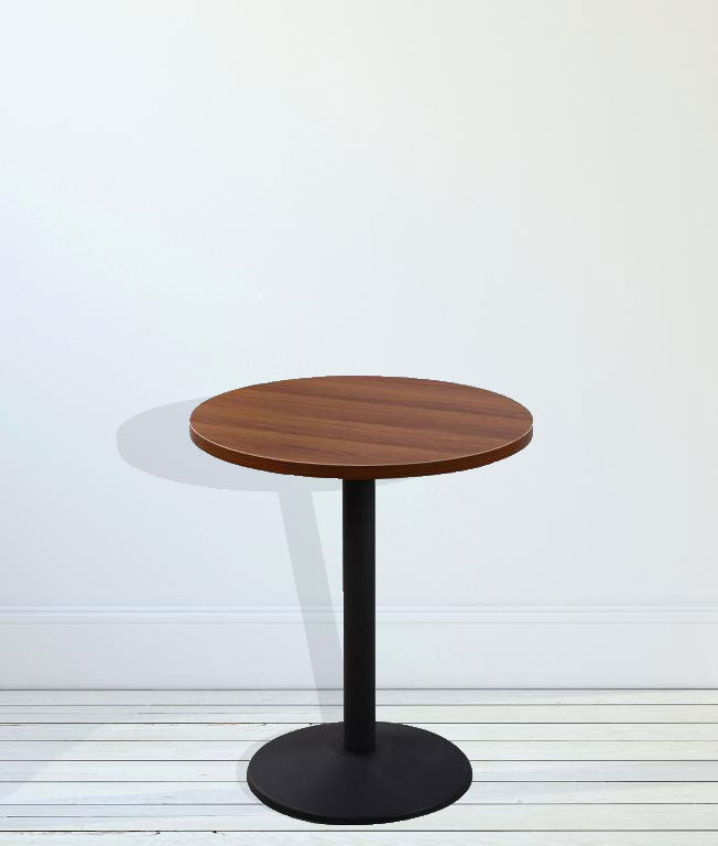 Metal Frame Base Wooden Center Cafe Table -