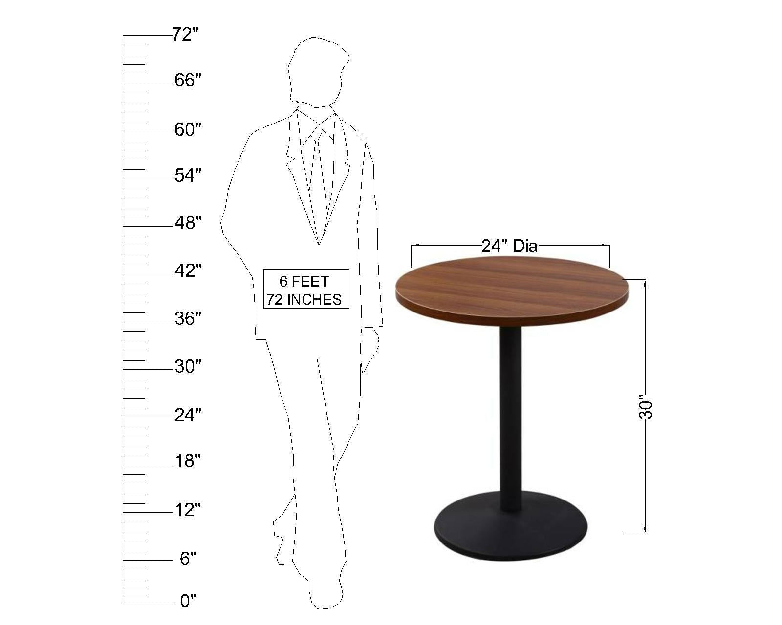 Metal Frame Base Wooden Center Cafe Table -