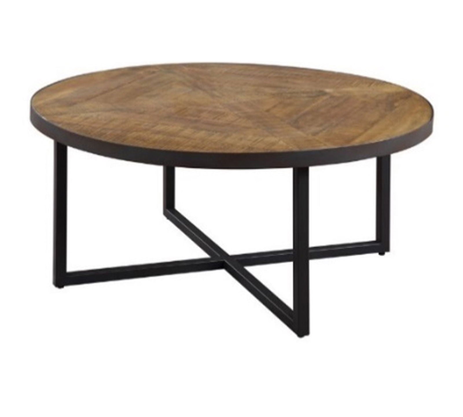 Metal Frame Base Wooden Particle Board Top Round Center Tables -
