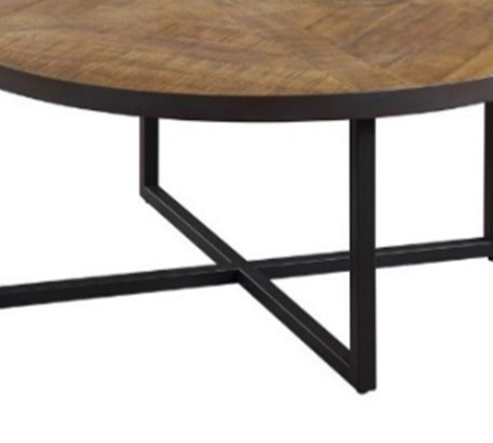 Metal Frame Base Wooden Particle Board Top Round Center Tables -