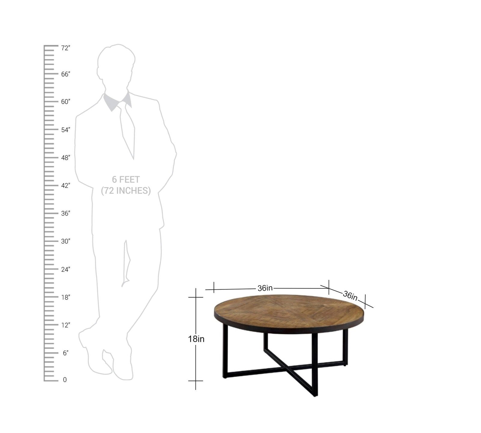 Metal Frame Base Wooden Particle Board Top Round Center Tables -