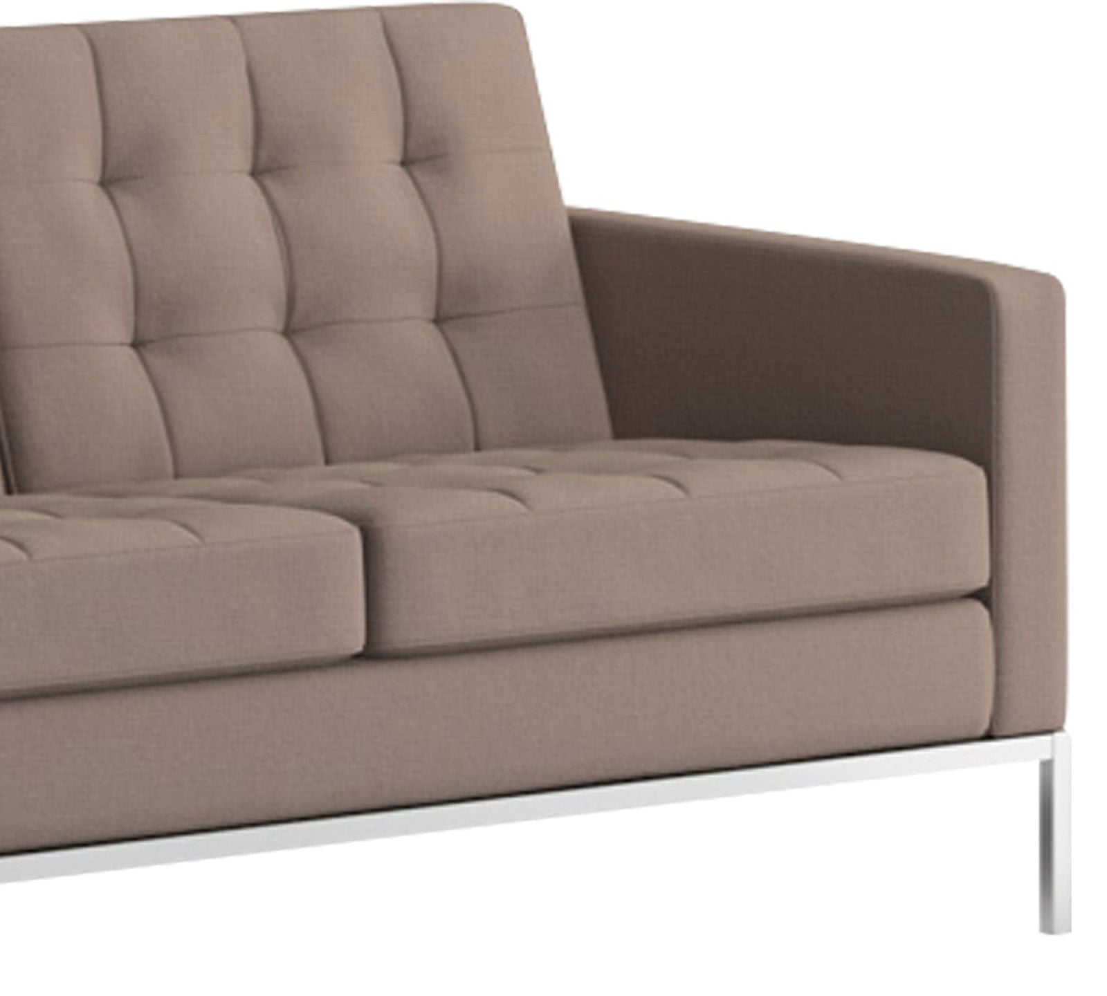 Metal Frame Legs Base Cushioned Fabric Sofa -