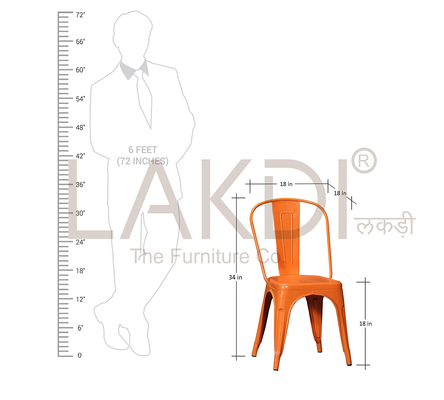 Metal Frame Legs Base Outdoor Cafe Chair -