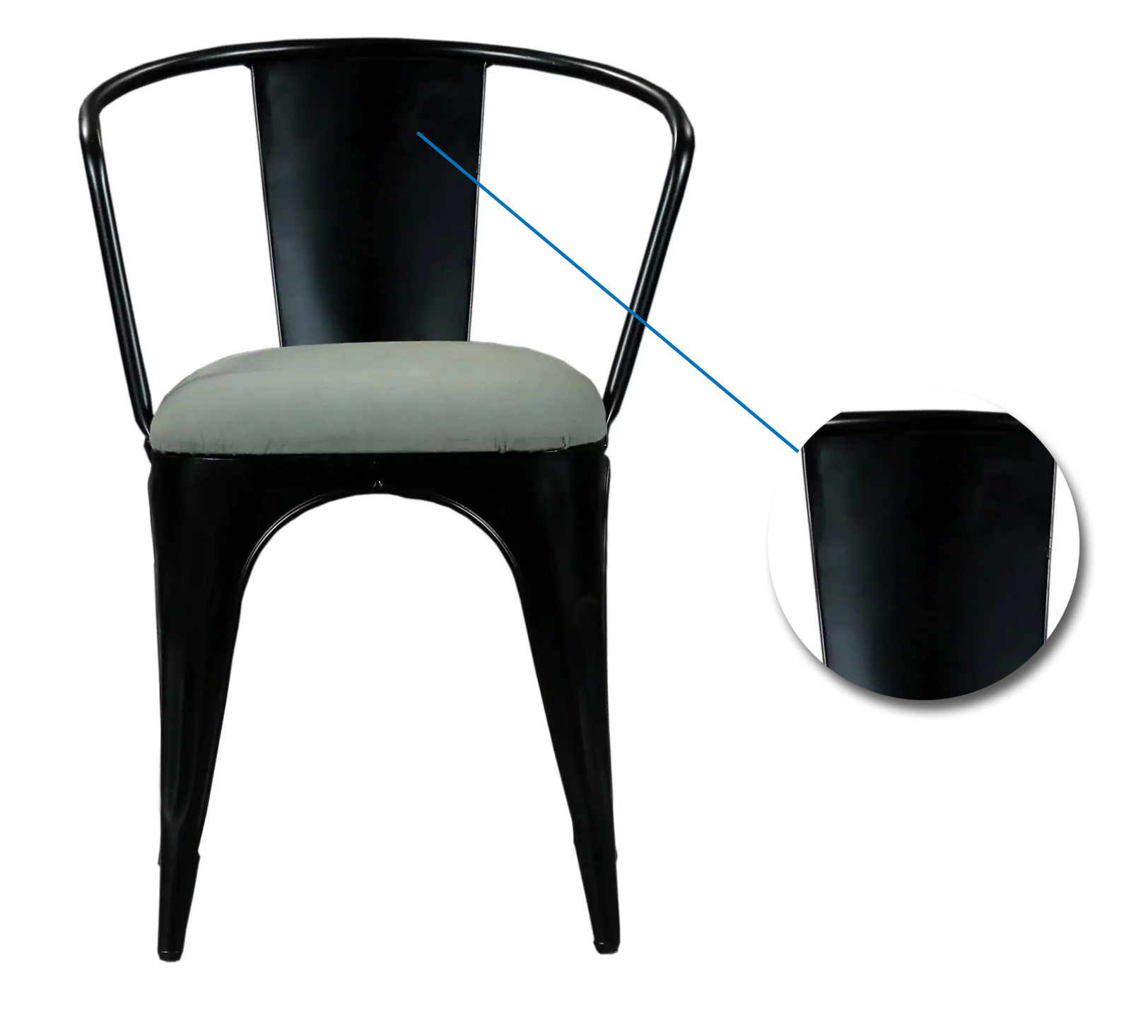 Metal Frame Legs Cushioned Outdoor Chair -