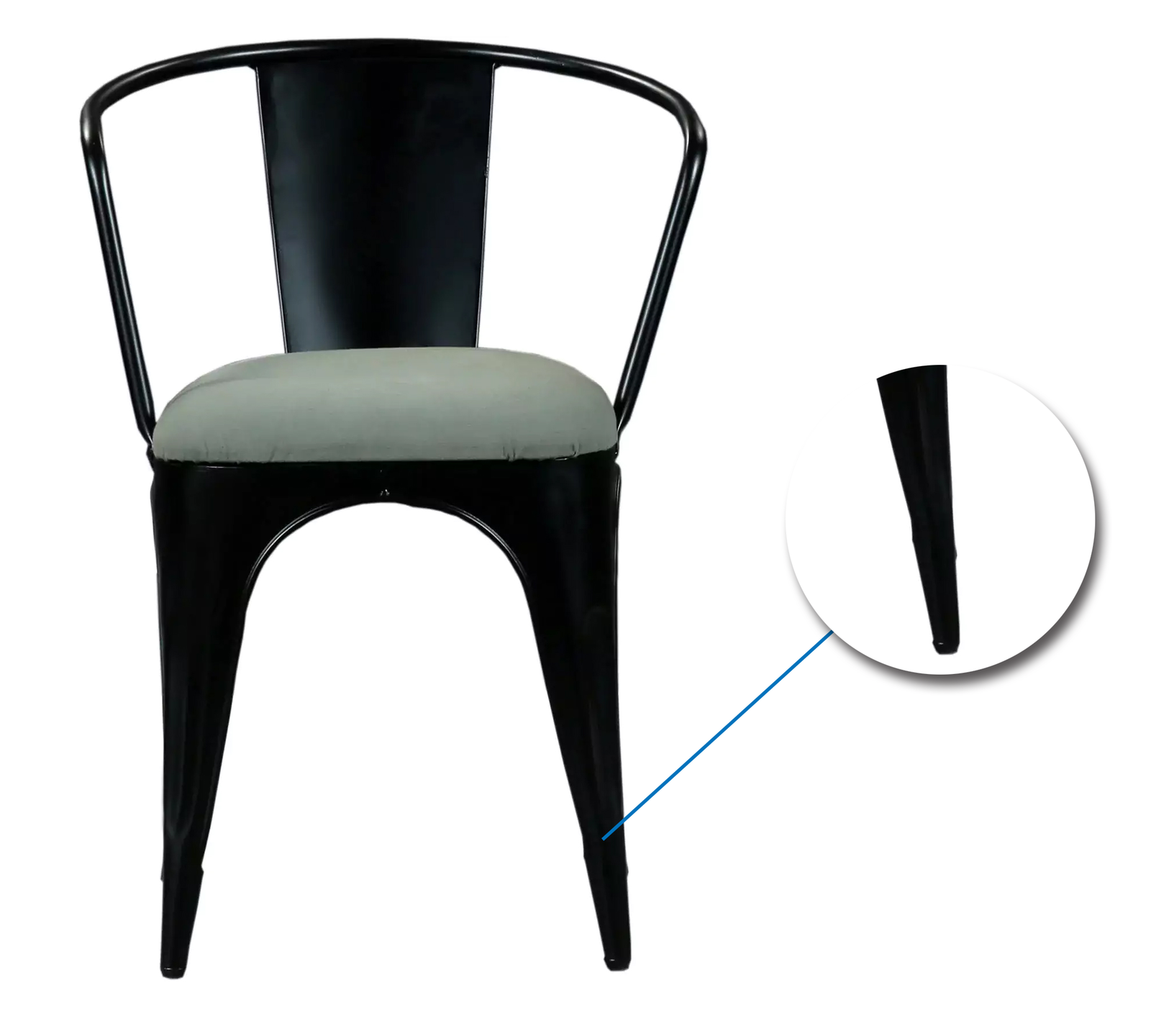 Metal Frame Legs Cushioned Outdoor Chair -