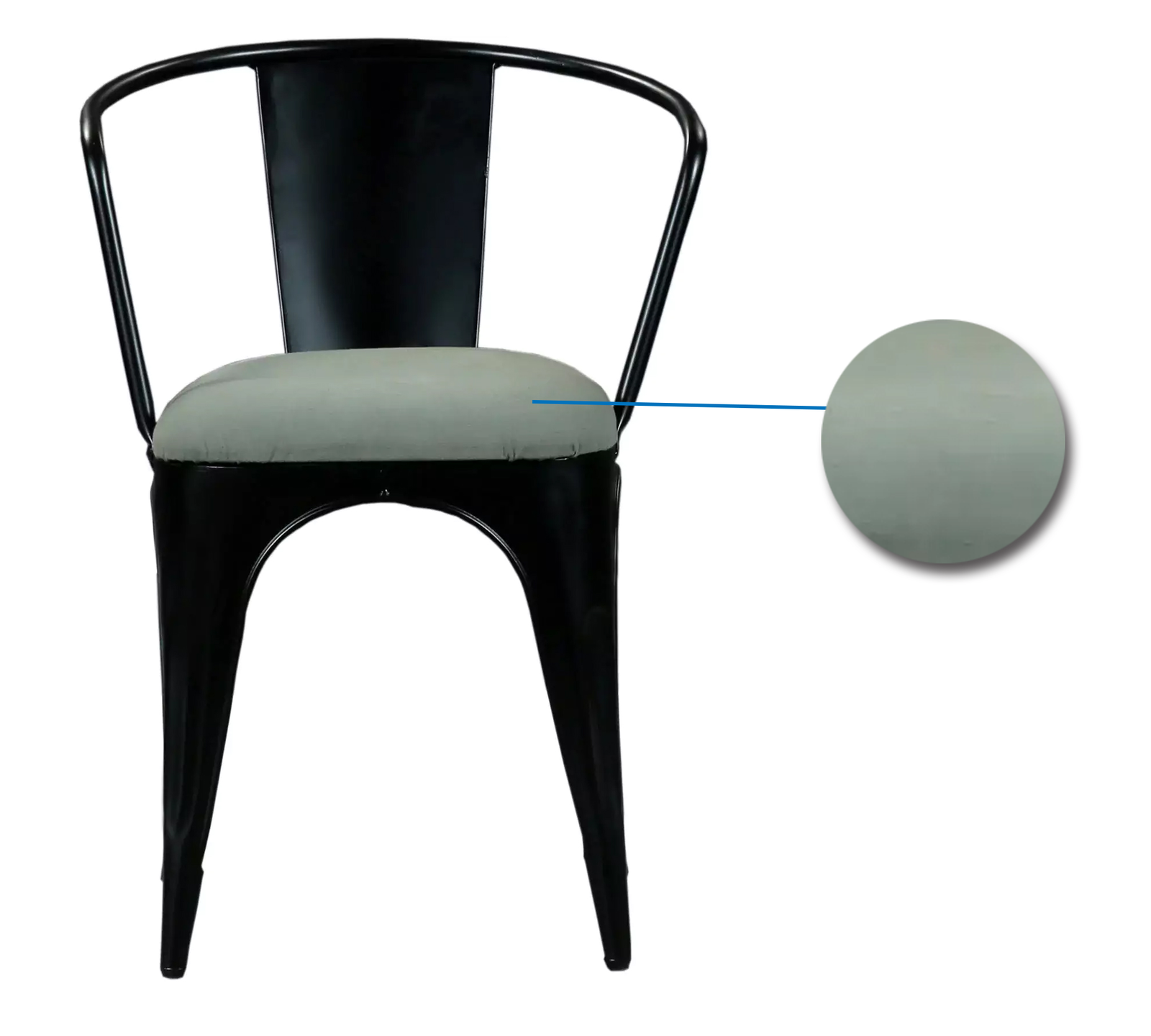 Metal Frame Legs Cushioned Outdoor Chair -