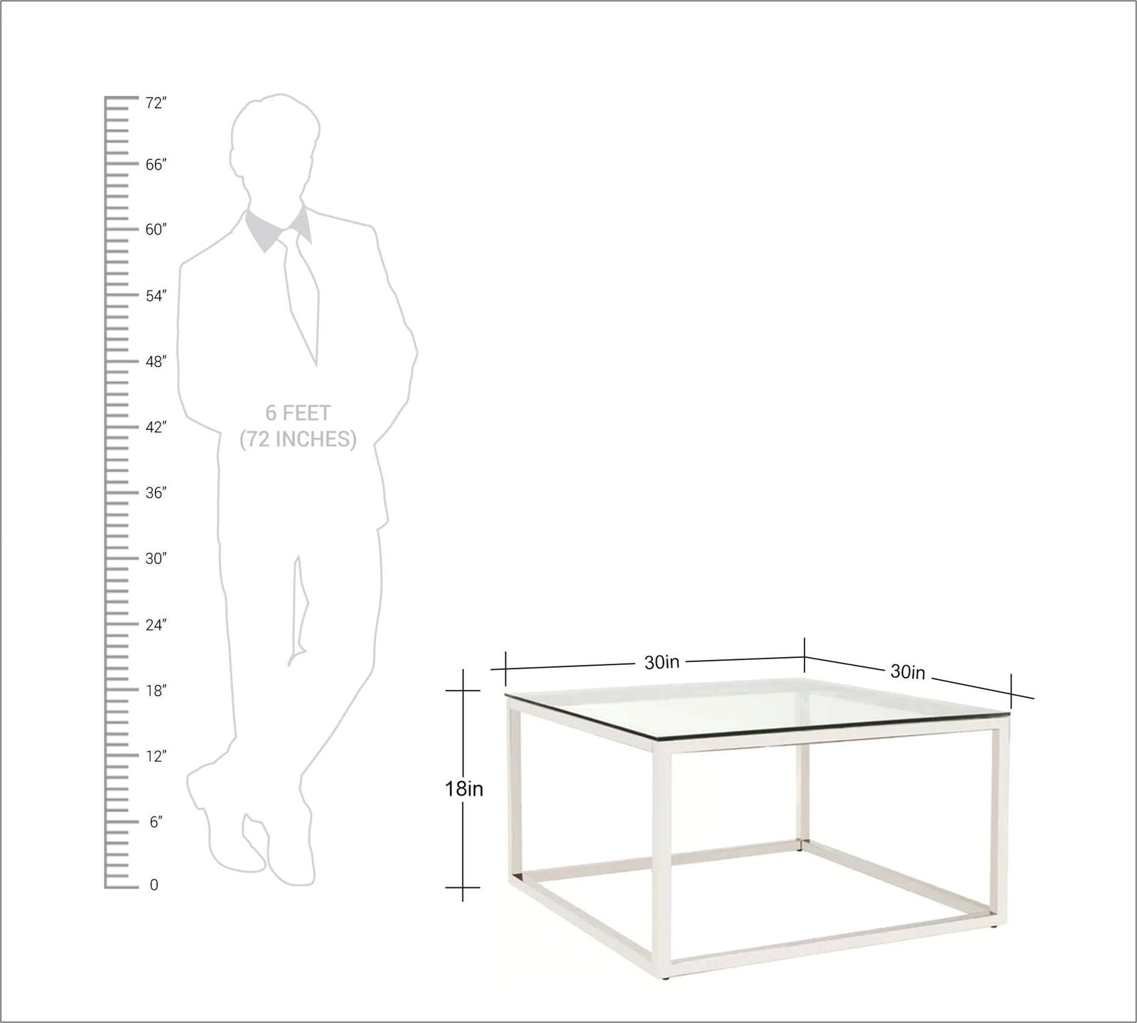 Metal Legs Frame Base Glass Top Center Table -