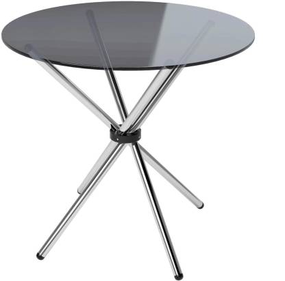 Metal SS Frame Base Center Table with Glass Top -