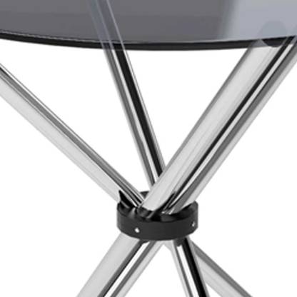 Metal SS Frame Base Center Table with Glass Top -