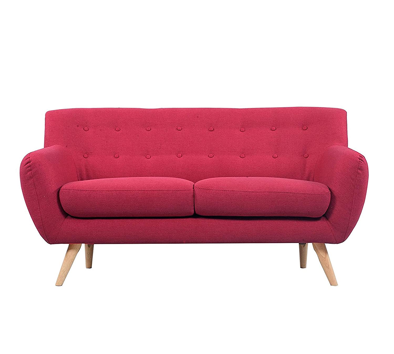 Mid-Century Two Seater Sofa With Wooden Legs -