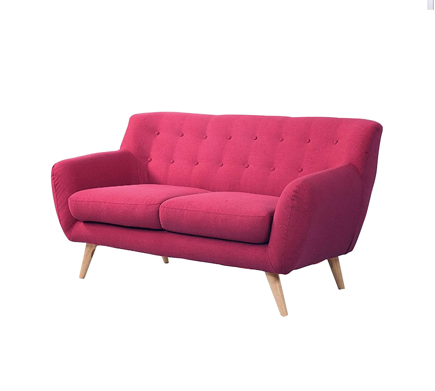 Mid-Century Two Seater Sofa With Wooden Legs -