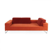 3-Seater Sofa with Unique Design, Orange and Red Design with Sleek Metal Legs, Modern Comfort for Office or Lounge