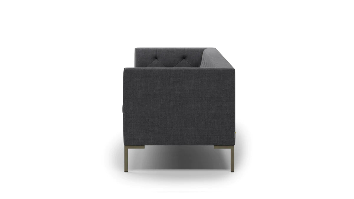 Modern 3 Seater Fabric Sofa With Metal Legs -