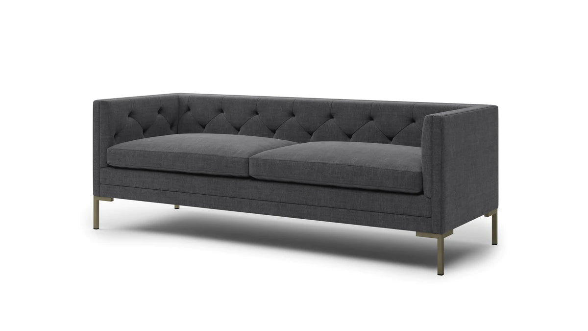 Modern 3 Seater Fabric Sofa With Metal Legs -