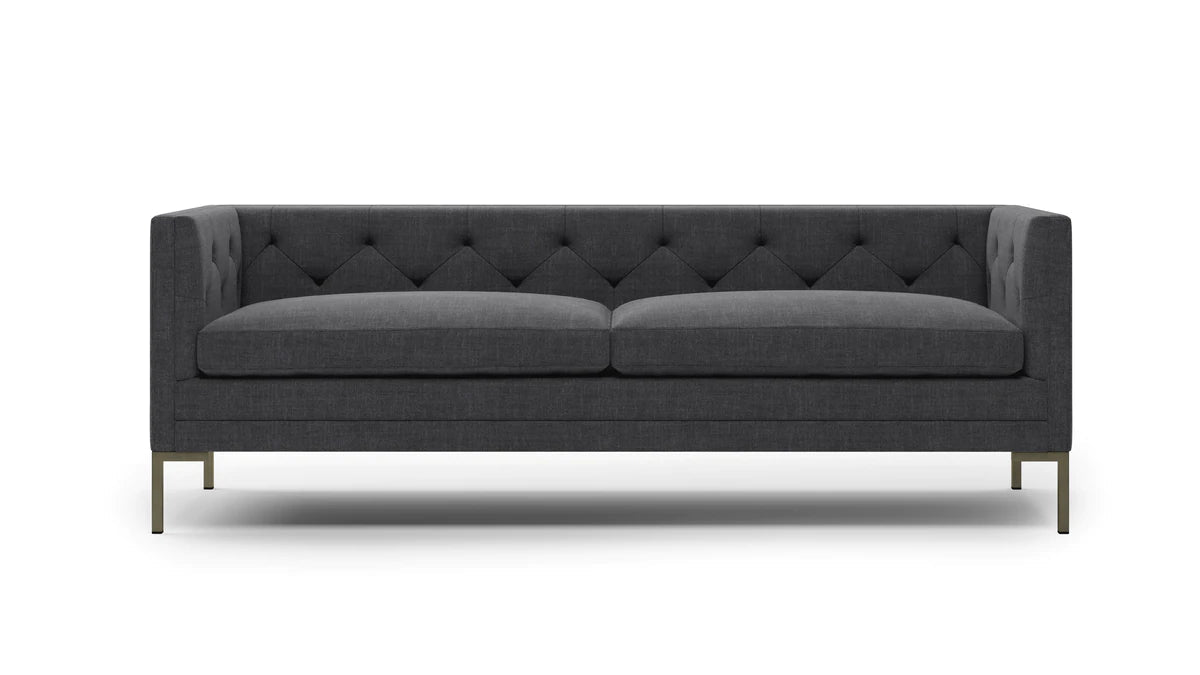 Modern 3 Seater Fabric Sofa With Metal Legs -
