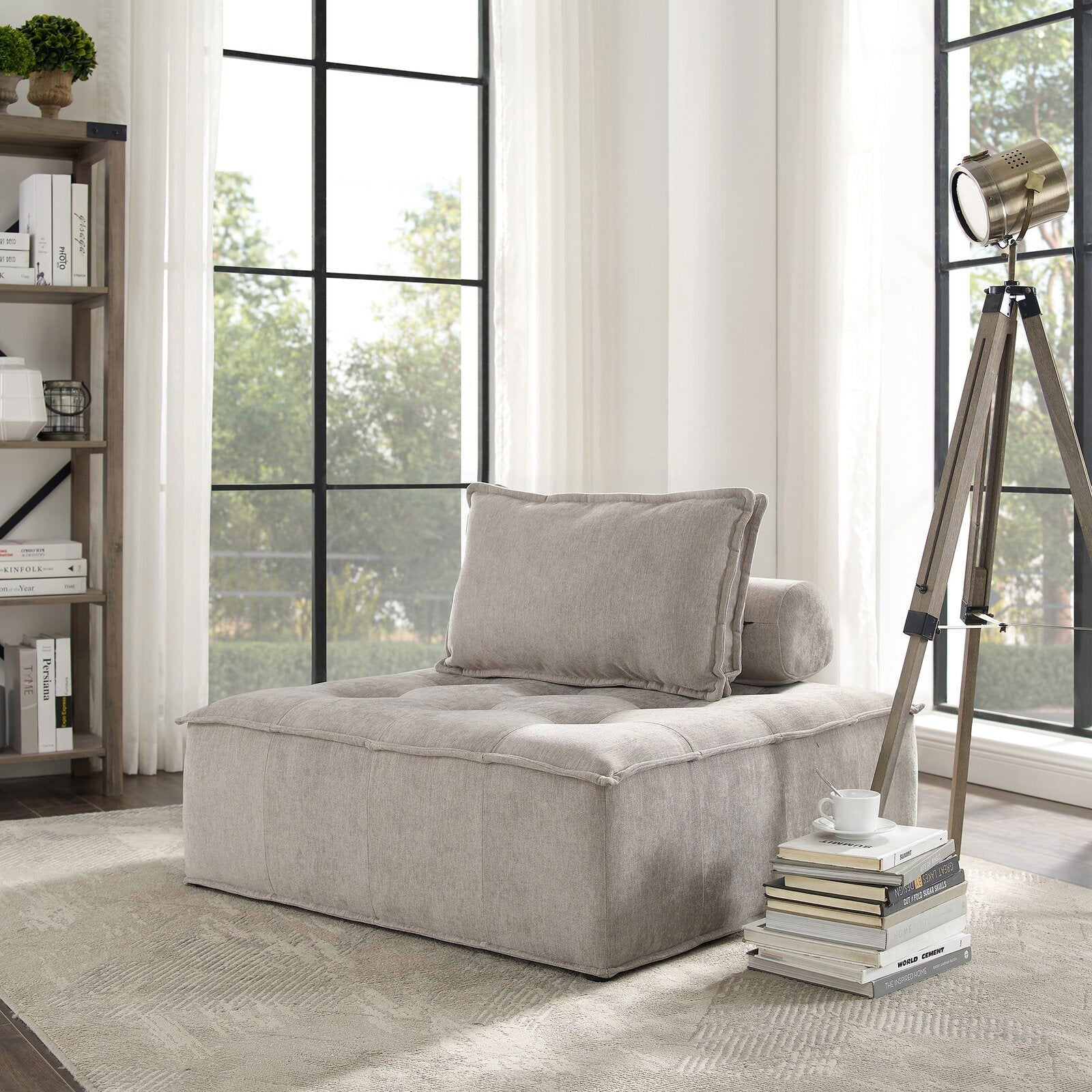 Modern Accent Chair with Armless Floor Seating -