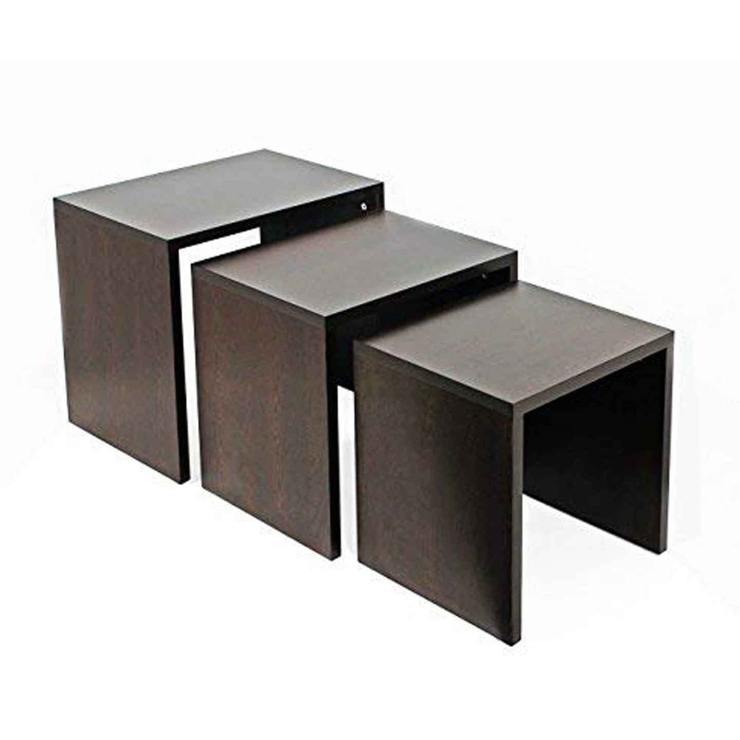 Modern Bedside Table with Natural Teak Colour Flowery Wenge with Top and Legs -