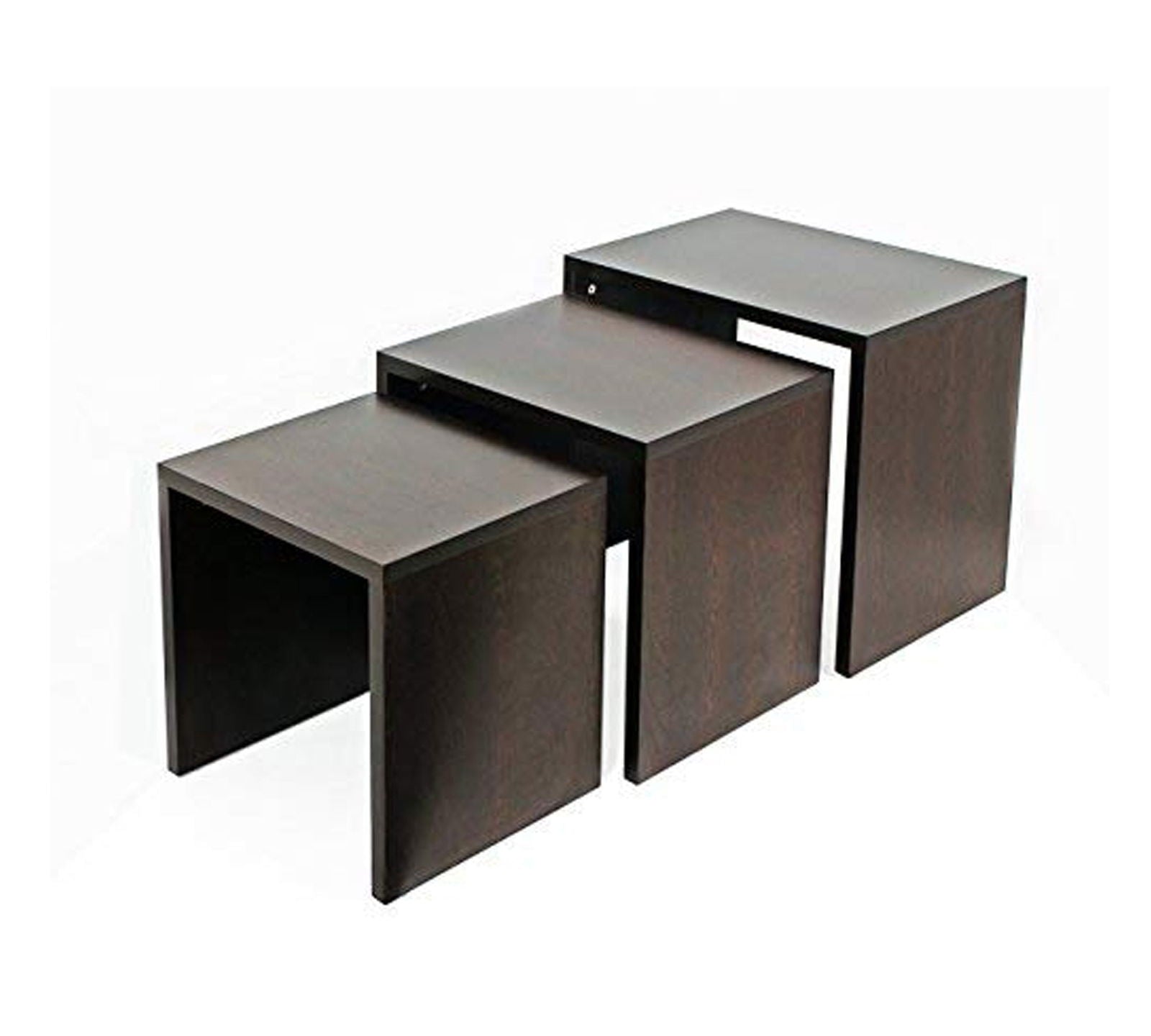 Modern Bedside Table with Natural Teak Colour Flowery Wenge with Top and Legs -