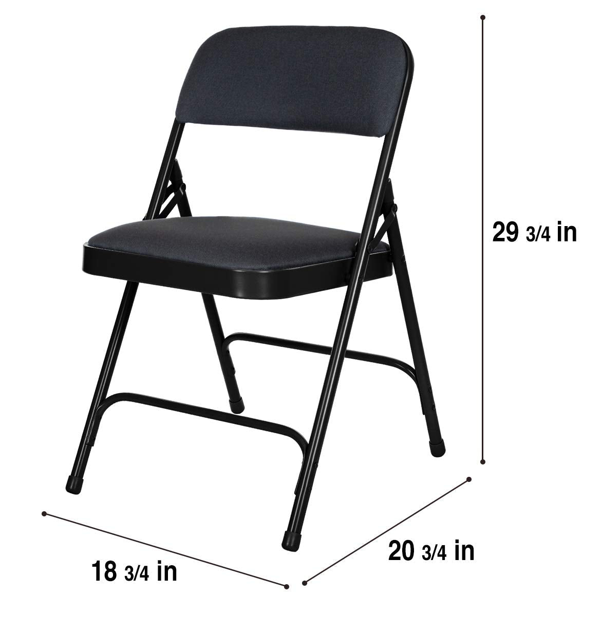 Modern Black Foldable Study Chair and Base Metal Legs for Students (Pack of 2 Pcs) -