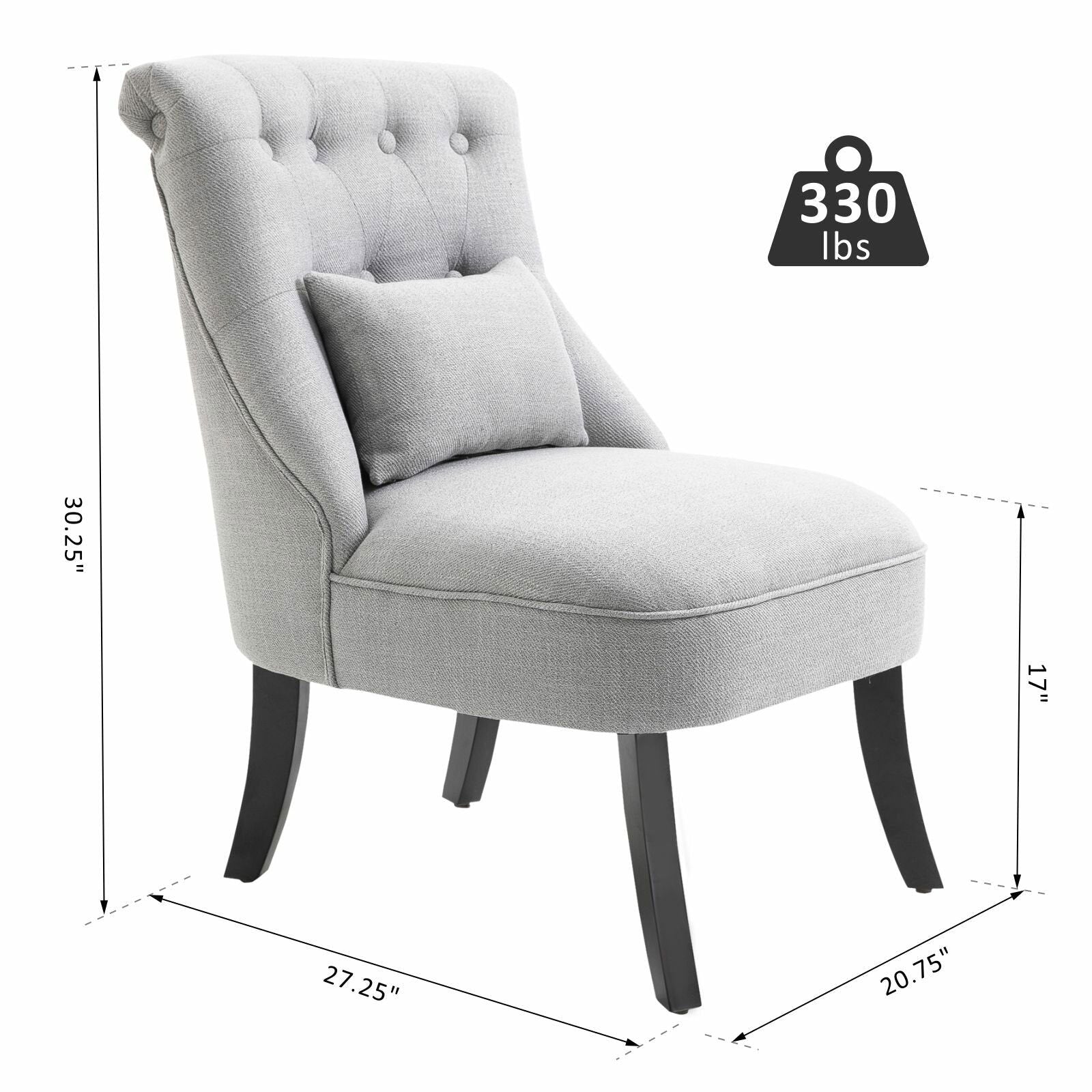 Modern Design Button Tufted With Cushion Accent Chair -