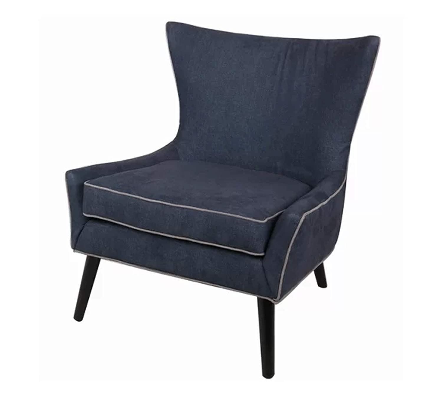 Modern Slate Denim with Black Legs Accent Chair -