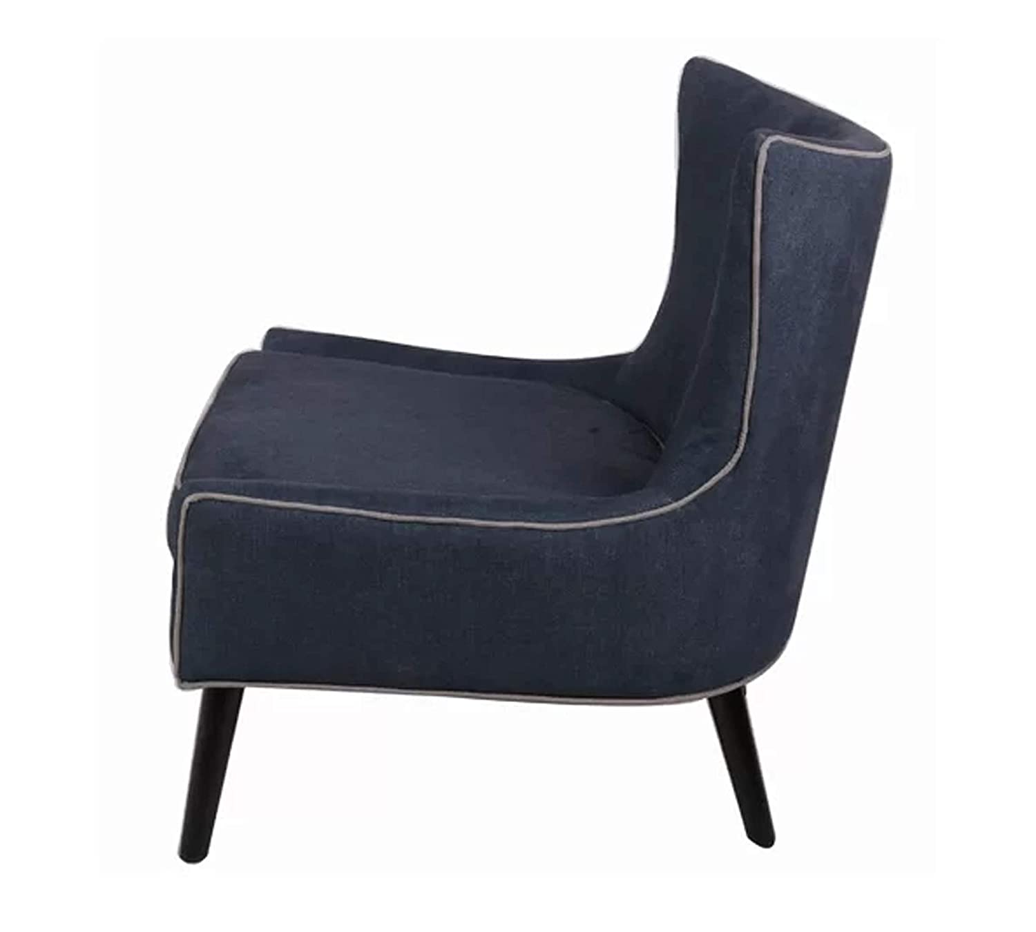 Modern Slate Denim with Black Legs Accent Chair -