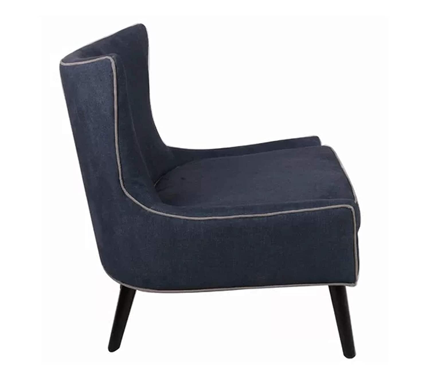 Modern Slate Denim with Black Legs Accent Chair -