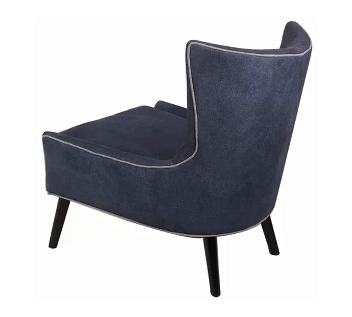 Modern Slate Denim with Black Legs Accent Chair -