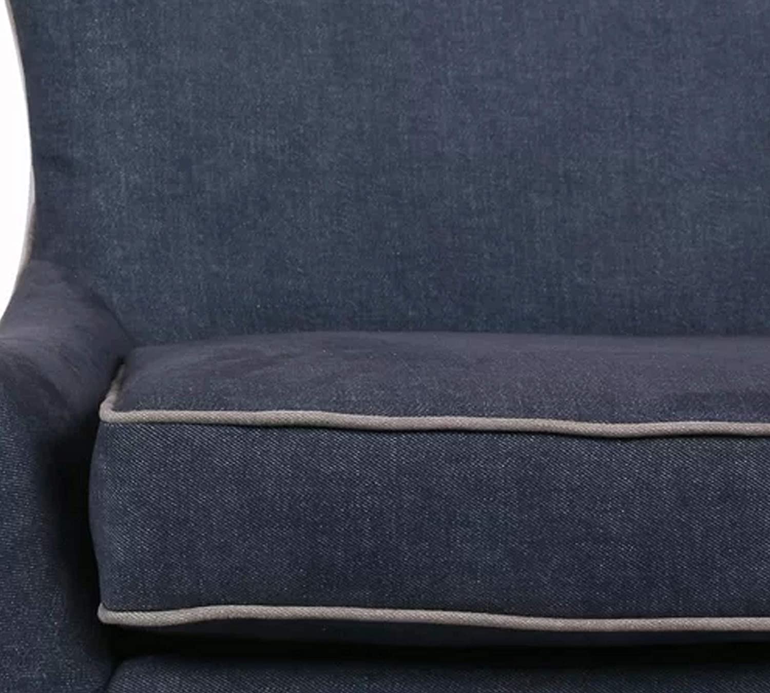 Modern Slate Denim with Black Legs Accent Chair -